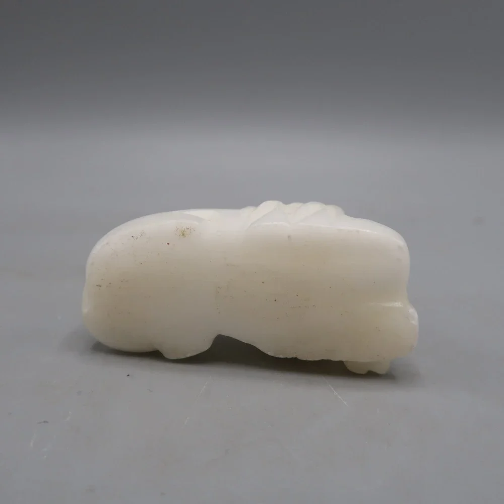 Handcarved White Marble Lion Crystal Safari Lion Figure Vintage